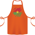 Torn Burkina Faso Flag Day Football Cotton Apron 100% Organic Orange