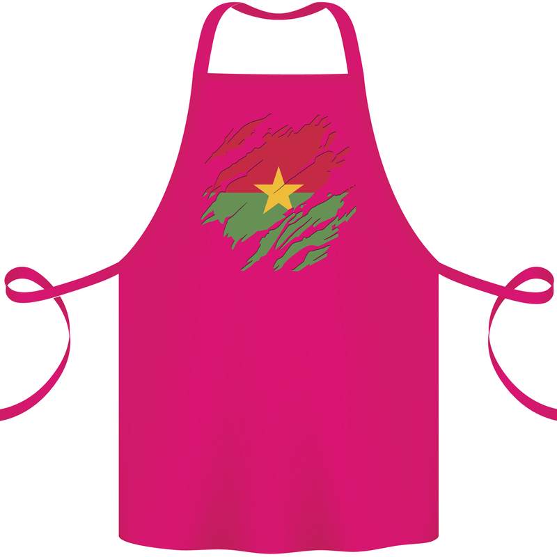 Torn Burkina Faso Flag Day Football Cotton Apron 100% Organic Pink