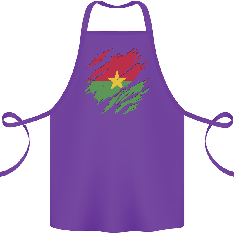 Torn Burkina Faso Flag Day Football Cotton Apron 100% Organic Purple