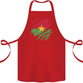 Torn Burkina Faso Flag Day Football Cotton Apron 100% Organic Red