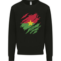 Torn Burkina Faso Flag Day Football Kids Sweatshirt Jumper Black