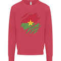 Torn Burkina Faso Flag Day Football Kids Sweatshirt Jumper Heliconia