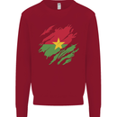 Torn Burkina Faso Flag Day Football Kids Sweatshirt Jumper Red