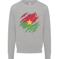 Torn Burkina Faso Flag Day Football Kids Sweatshirt Jumper Sports Grey