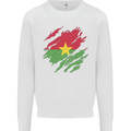 Torn Burkina Faso Flag Day Football Kids Sweatshirt Jumper White