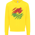 Torn Burkina Faso Flag Day Football Kids Sweatshirt Jumper Yellow