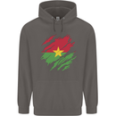 Torn Burkina Faso Flag Day Football Mens 80% Cotton Hoodie Charcoal