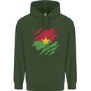 Torn Burkina Faso Flag Day Football Mens 80% Cotton Hoodie Forest Green