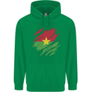 Torn Burkina Faso Flag Day Football Mens 80% Cotton Hoodie Irish Green