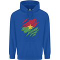 Torn Burkina Faso Flag Day Football Mens 80% Cotton Hoodie Royal Blue