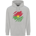 Torn Burkina Faso Flag Day Football Mens 80% Cotton Hoodie Sports Grey