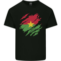 Torn Burkina Faso Flag Day Football Mens Cotton T-Shirt Tee Top Black