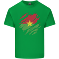 Torn Burkina Faso Flag Day Football Mens Cotton T-Shirt Tee Top Irish Green