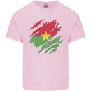 Torn Burkina Faso Flag Day Football Mens Cotton T-Shirt Tee Top Light Pink