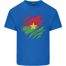 Torn Burkina Faso Flag Day Football Mens Cotton T-Shirt Tee Top Royal Blue