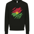 Torn Burkina Faso Flag Day Football Mens Sweatshirt Jumper Black