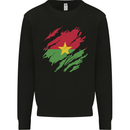 Torn Burkina Faso Flag Day Football Mens Sweatshirt Jumper Black