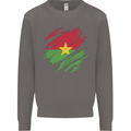 Torn Burkina Faso Flag Day Football Mens Sweatshirt Jumper Charcoal