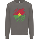 Torn Burkina Faso Flag Day Football Mens Sweatshirt Jumper Charcoal