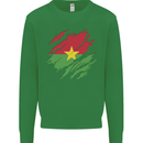 Torn Burkina Faso Flag Day Football Mens Sweatshirt Jumper Irish Green