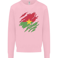 Torn Burkina Faso Flag Day Football Mens Sweatshirt Jumper Light Pink