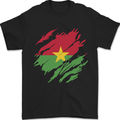 Torn Burkina Faso Flag Day Football Mens T-Shirt 100% Cotton Black