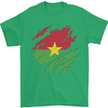 Torn Burkina Faso Flag Day Football Mens T-Shirt 100% Cotton Irish Green