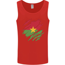Torn Burkina Faso Flag Day Football Mens Vest Tank Top Red
