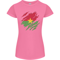 Torn Burkina Faso Flag Day Football Womens Petite Cut T-Shirt Azalea