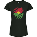 Torn Burkina Faso Flag Day Football Womens Petite Cut T-Shirt Black