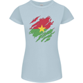 Torn Burkina Faso Flag Day Football Womens Petite Cut T-Shirt Light Blue