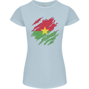 Torn Burkina Faso Flag Day Football Womens Petite Cut T-Shirt Light Blue