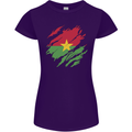 Torn Burkina Faso Flag Day Football Womens Petite Cut T-Shirt Purple