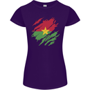 Torn Burkina Faso Flag Day Football Womens Petite Cut T-Shirt Purple