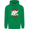 Torn Burundi Flag Burundians Day Football Childrens Kids Hoodie Irish Green