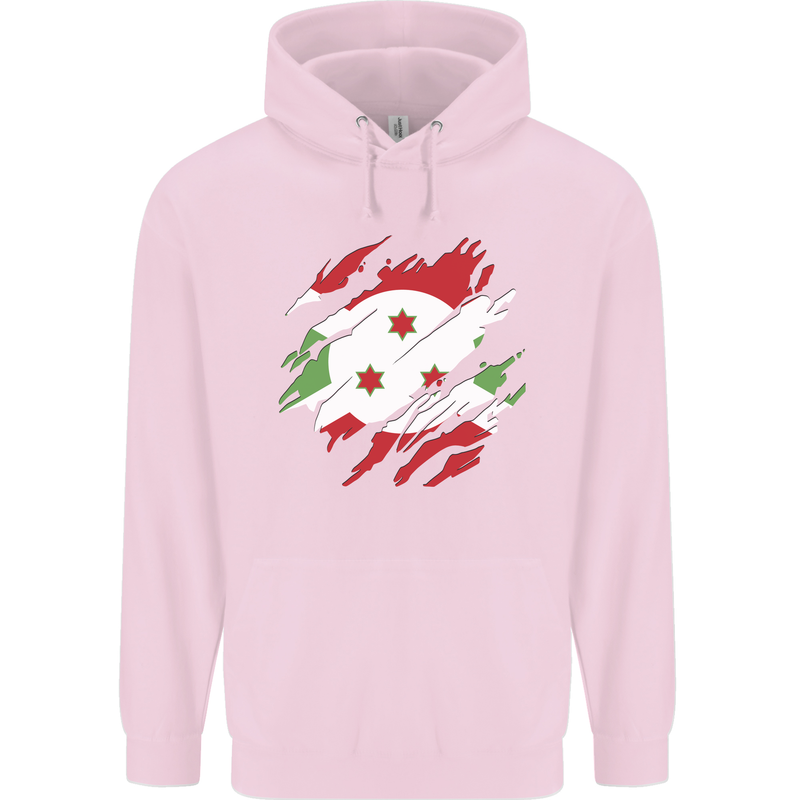 Torn Burundi Flag Burundians Day Football Childrens Kids Hoodie Light Pink