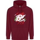 Torn Burundi Flag Burundians Day Football Childrens Kids Hoodie Maroon