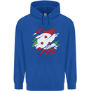 Torn Burundi Flag Burundians Day Football Childrens Kids Hoodie Royal Blue