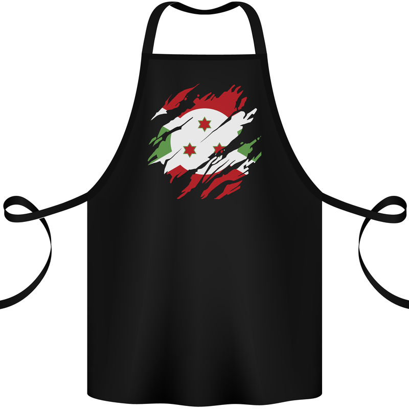 Torn Burundi Flag Burundians Day Football Cotton Apron 100% Organic Black