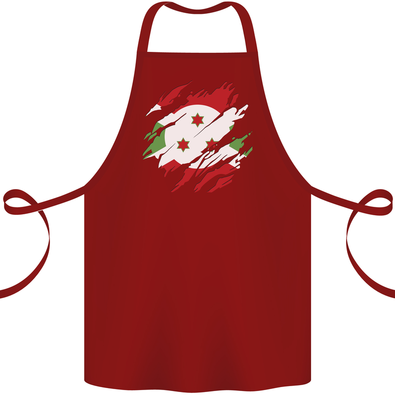 Torn Burundi Flag Burundians Day Football Cotton Apron 100% Organic Maroon