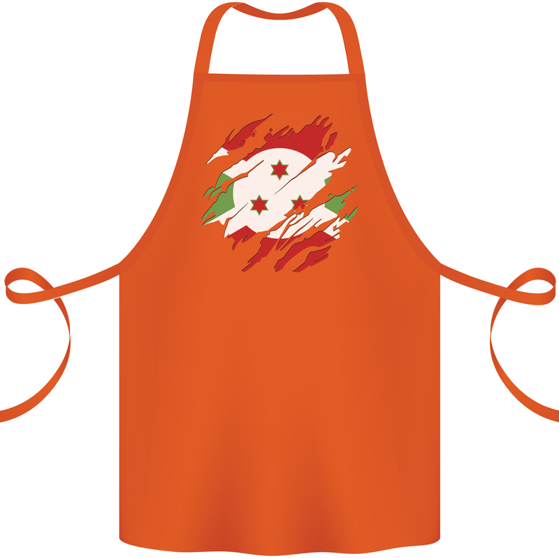 Torn Burundi Flag Burundians Day Football Cotton Apron 100% Organic Orange