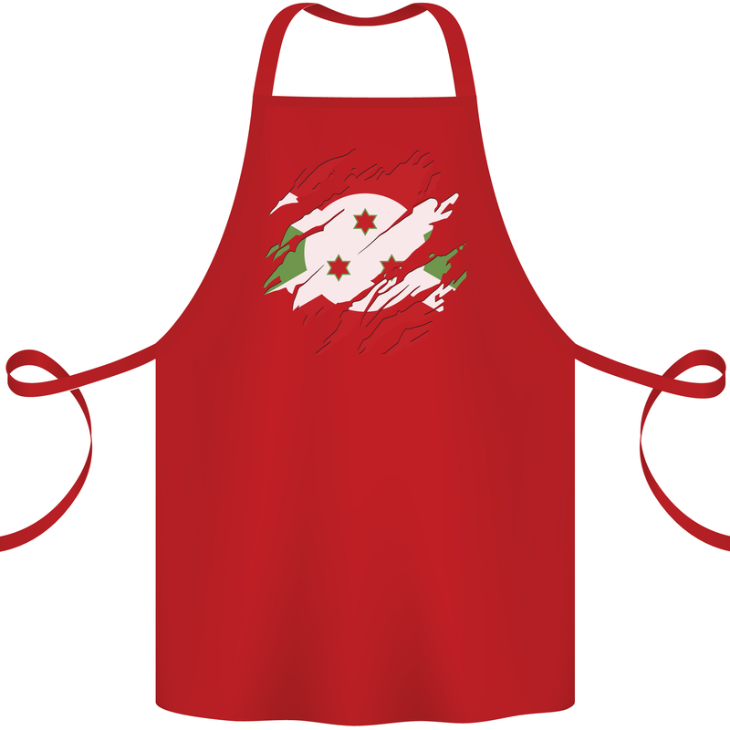 Torn Burundi Flag Burundians Day Football Cotton Apron 100% Organic Red