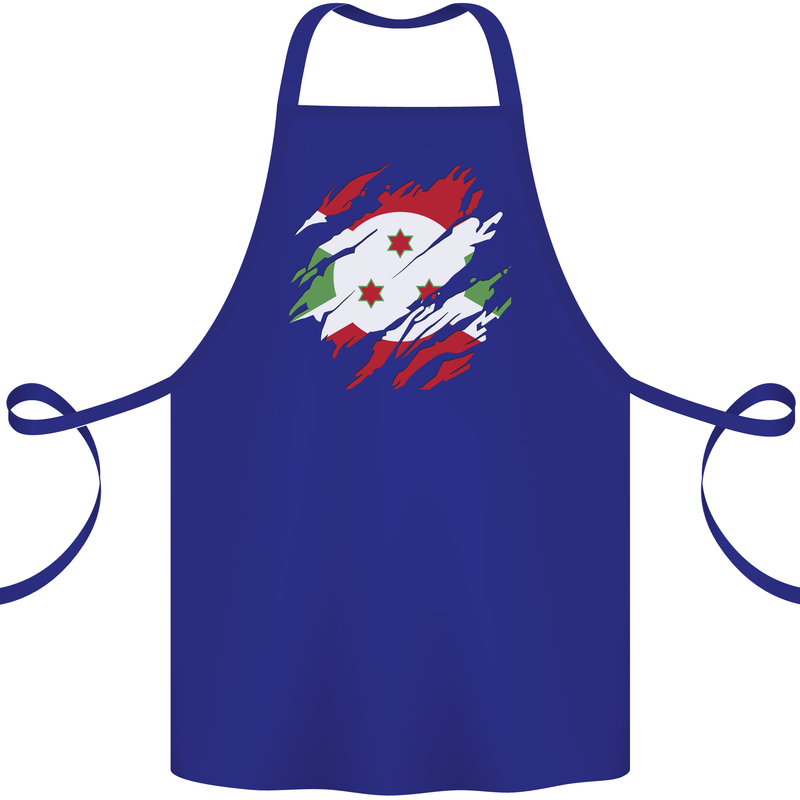 Torn Burundi Flag Burundians Day Football Cotton Apron 100% Organic Royal Blue