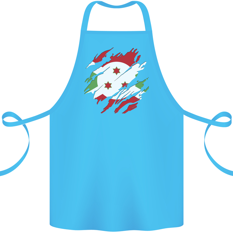 Torn Burundi Flag Burundians Day Football Cotton Apron 100% Organic Turquoise