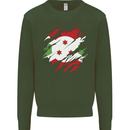 Torn Burundi Flag Burundians Day Football Kids Sweatshirt Jumper Forest Green