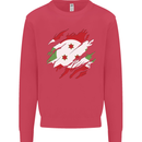 Torn Burundi Flag Burundians Day Football Kids Sweatshirt Jumper Heliconia
