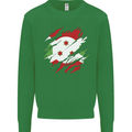 Torn Burundi Flag Burundians Day Football Kids Sweatshirt Jumper Irish Green