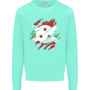 Torn Burundi Flag Burundians Day Football Kids Sweatshirt Jumper Peppermint