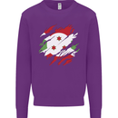 Torn Burundi Flag Burundians Day Football Kids Sweatshirt Jumper Purple