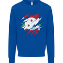 Torn Burundi Flag Burundians Day Football Kids Sweatshirt Jumper Royal Blue